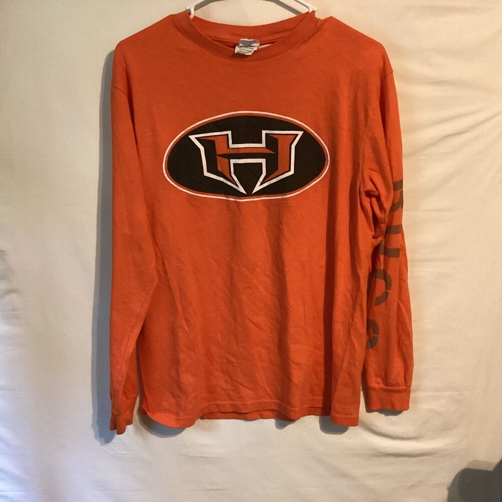 2582 Hoover Bucs Long Sleeve Pro-weight Bright Orange T-shirt Size Medium